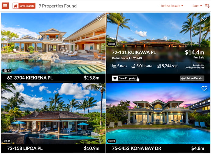 Agent listings embedded on a real estate website page.